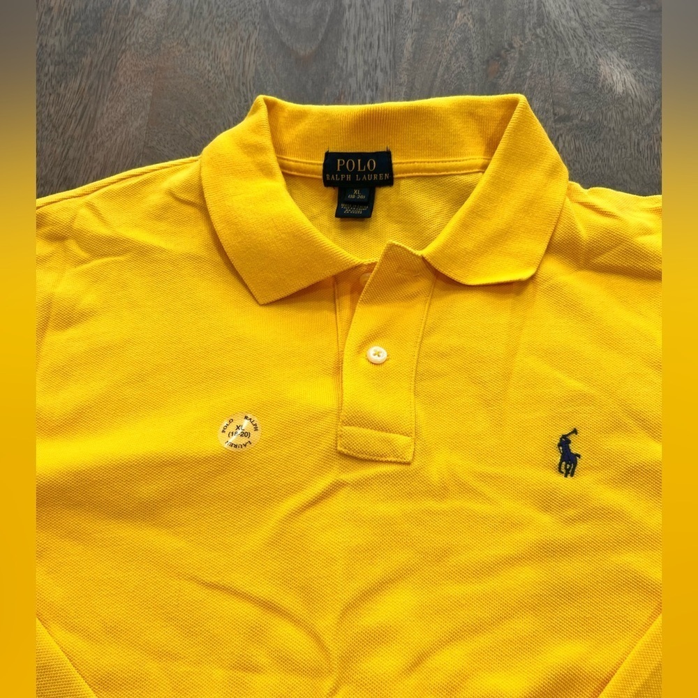 Ralph Lauren Cotton Mesh Long Sleeve Polo Shirt Boys Sz XL 18/20 - Picture 3 of 6